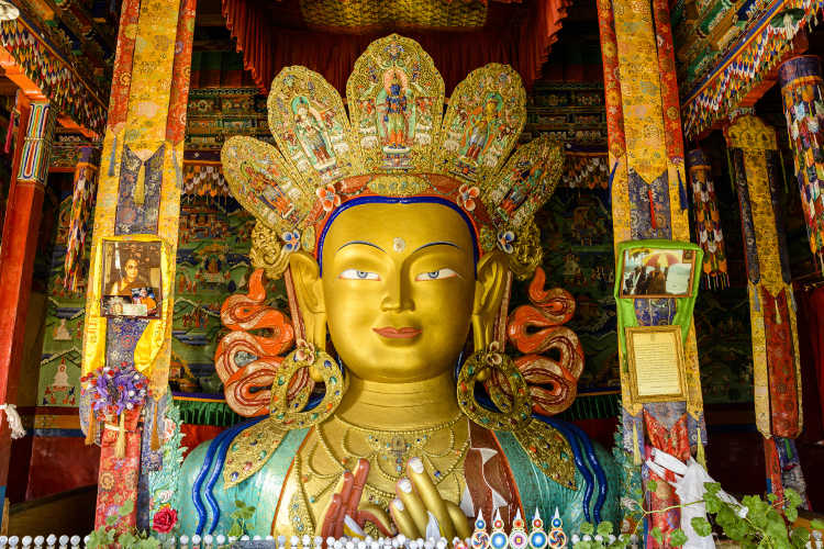 Maitreya Buddha at Thiksey Gompa, Ladakh. Image by Grant Dixon / 