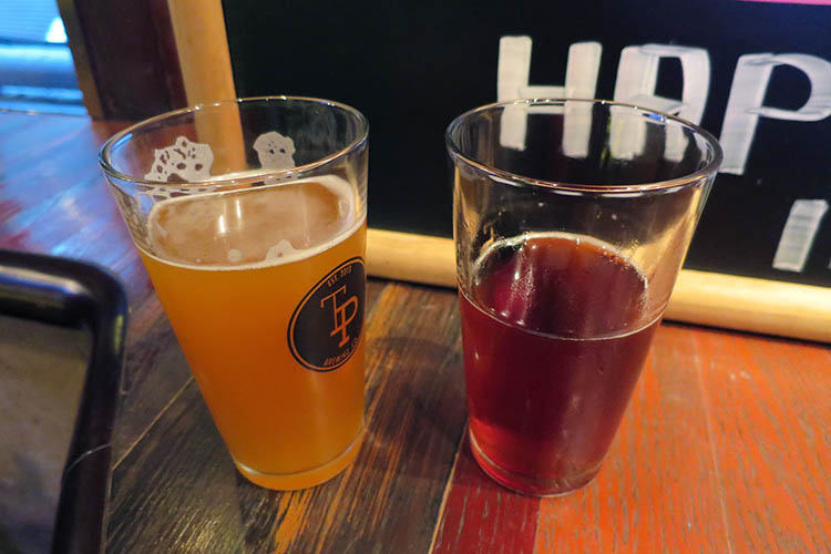Tipping Point's Session IPA and Hazel Nut Brown. Image by Megan Eaves / londoninfopage